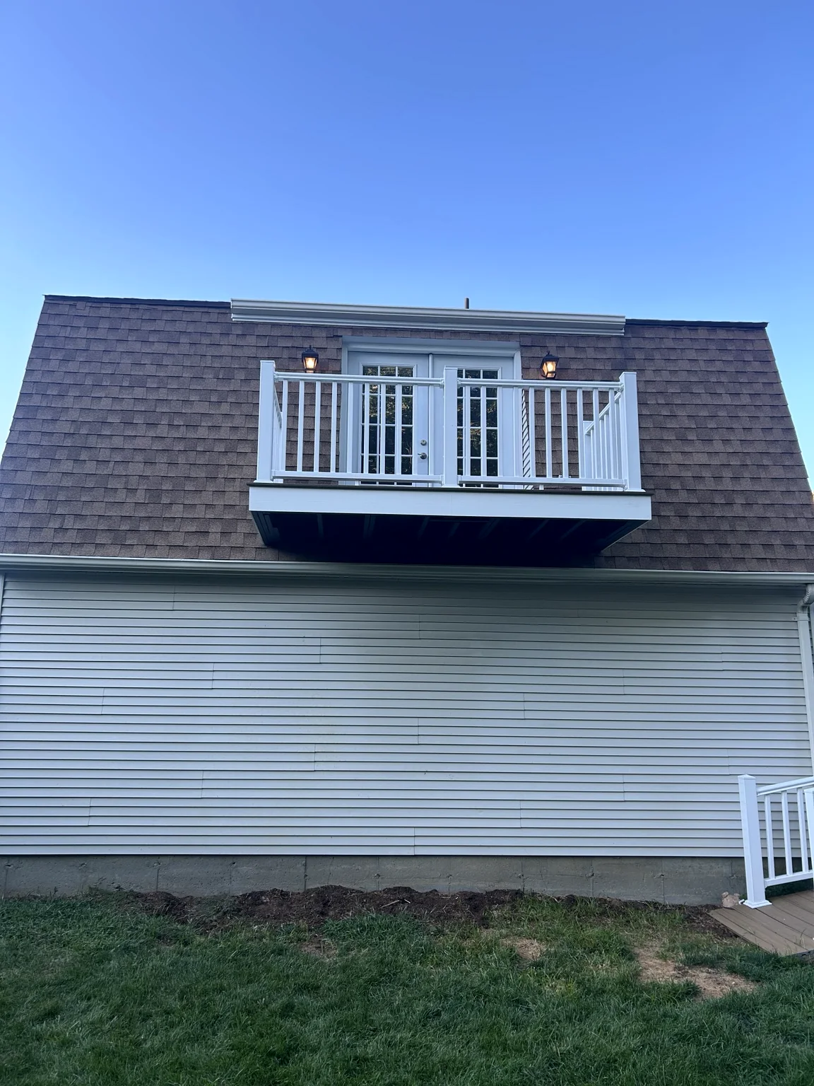 Finished elevated balcony