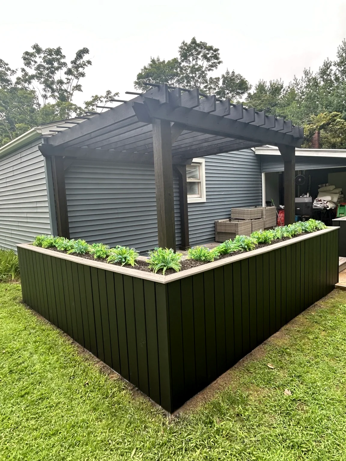 Completed composite deck and pergola